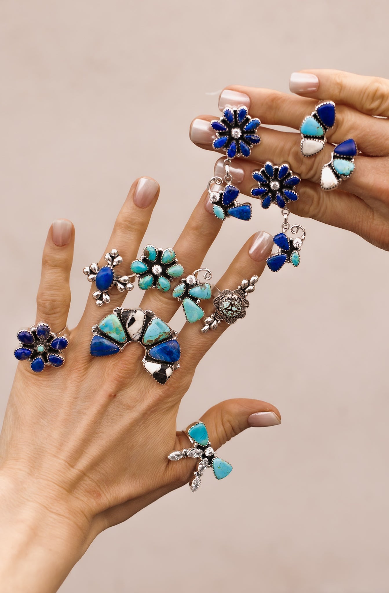 Multi Stone Half Cluster Earrings-Earrings-Krush Kandy, Women's Online Fashion Boutique Located in Phoenix, Arizona (Scottsdale Area)
