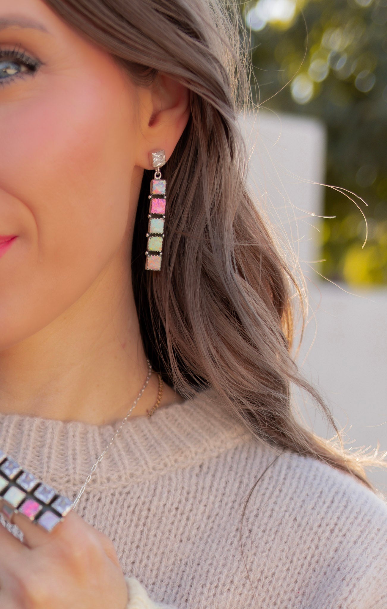 Multi Opal & Crystal Bar Set MADE TO ORDER-Chain Necklaces-Krush Kandy, Women's Online Fashion Boutique Located in Phoenix, Arizona (Scottsdale Area)