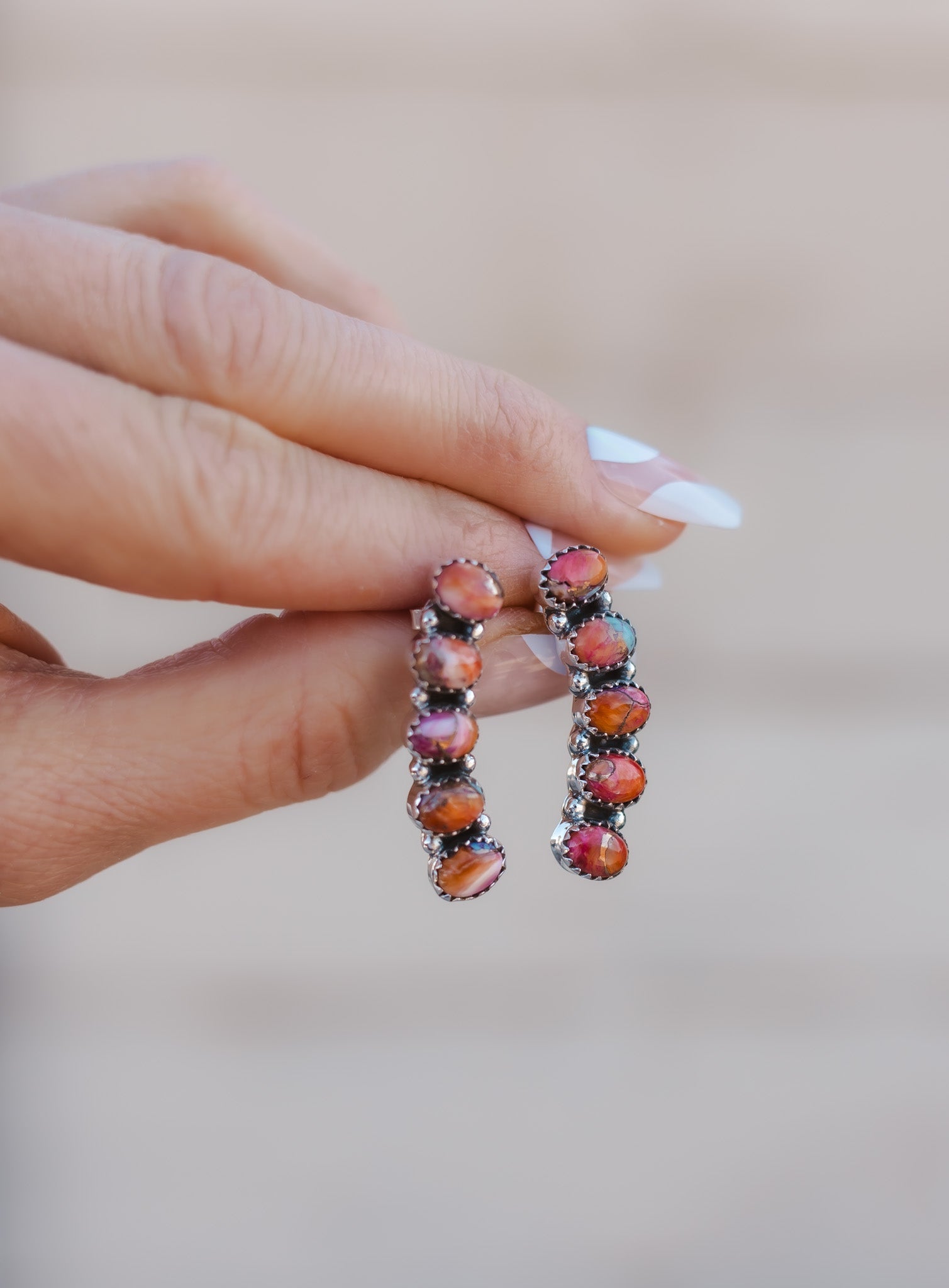 Angel Stone Sterling Silver Earrings-Drop Earrings-Krush Kandy, Women's Online Fashion Boutique Located in Phoenix, Arizona (Scottsdale Area)