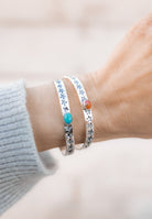Star Stamped Single Stone Sterling Silver Cuff | PREORDER NOW OPEN-Cuffs-Krush Kandy, Women's Online Fashion Boutique Located in Phoenix, Arizona (Scottsdale Area)
