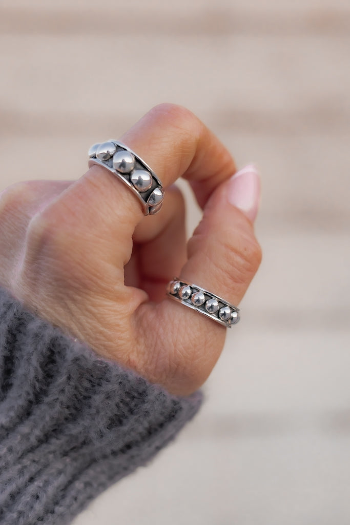 Sterling Silver Studded Ring MADE TO ORDER-Band Rings-Krush Kandy, Women's Online Fashion Boutique Located in Phoenix, Arizona (Scottsdale Area)