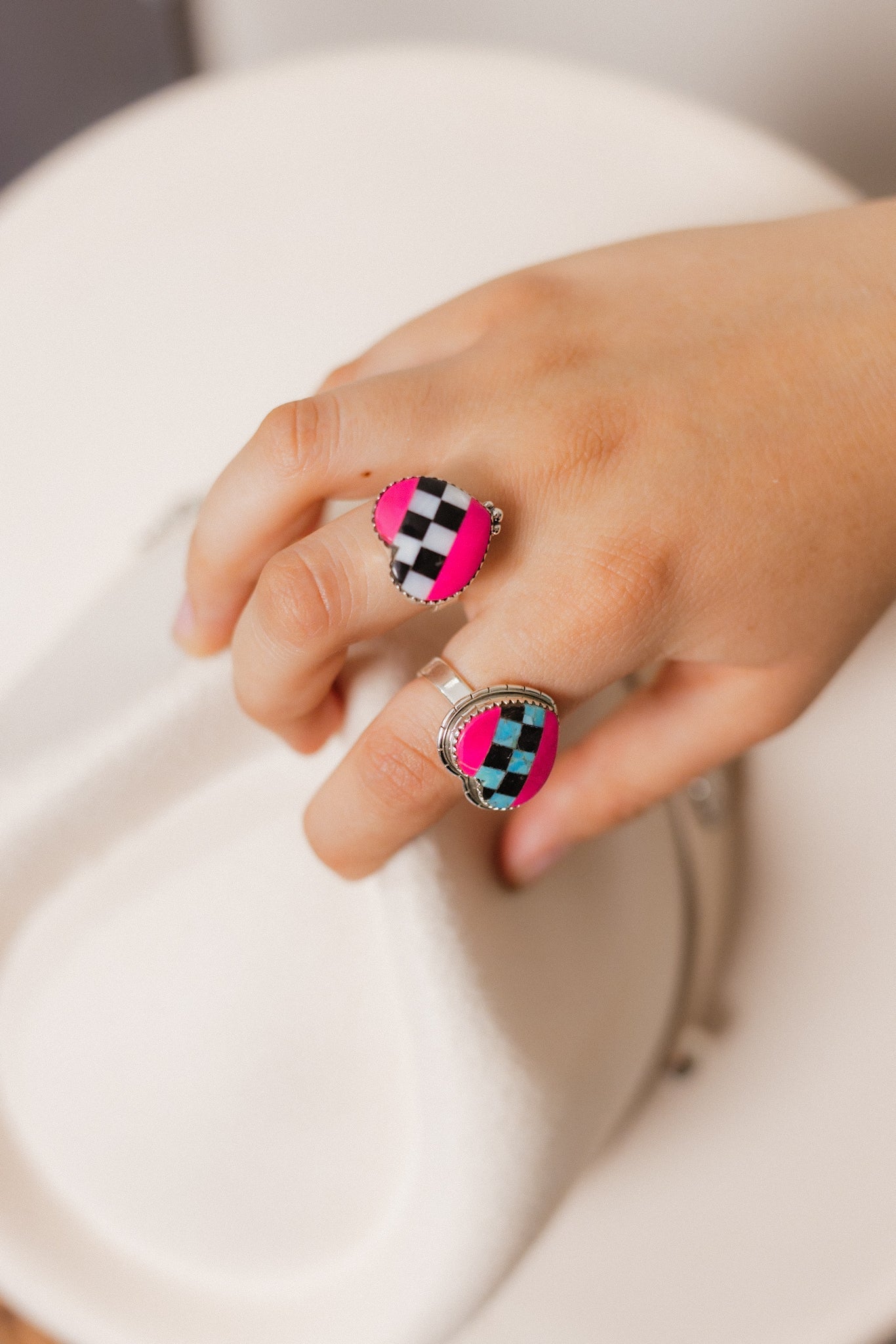Kandy Stripe & Checkered Rings-Rings-Krush Kandy, Women's Online Fashion Boutique Located in Phoenix, Arizona (Scottsdale Area)