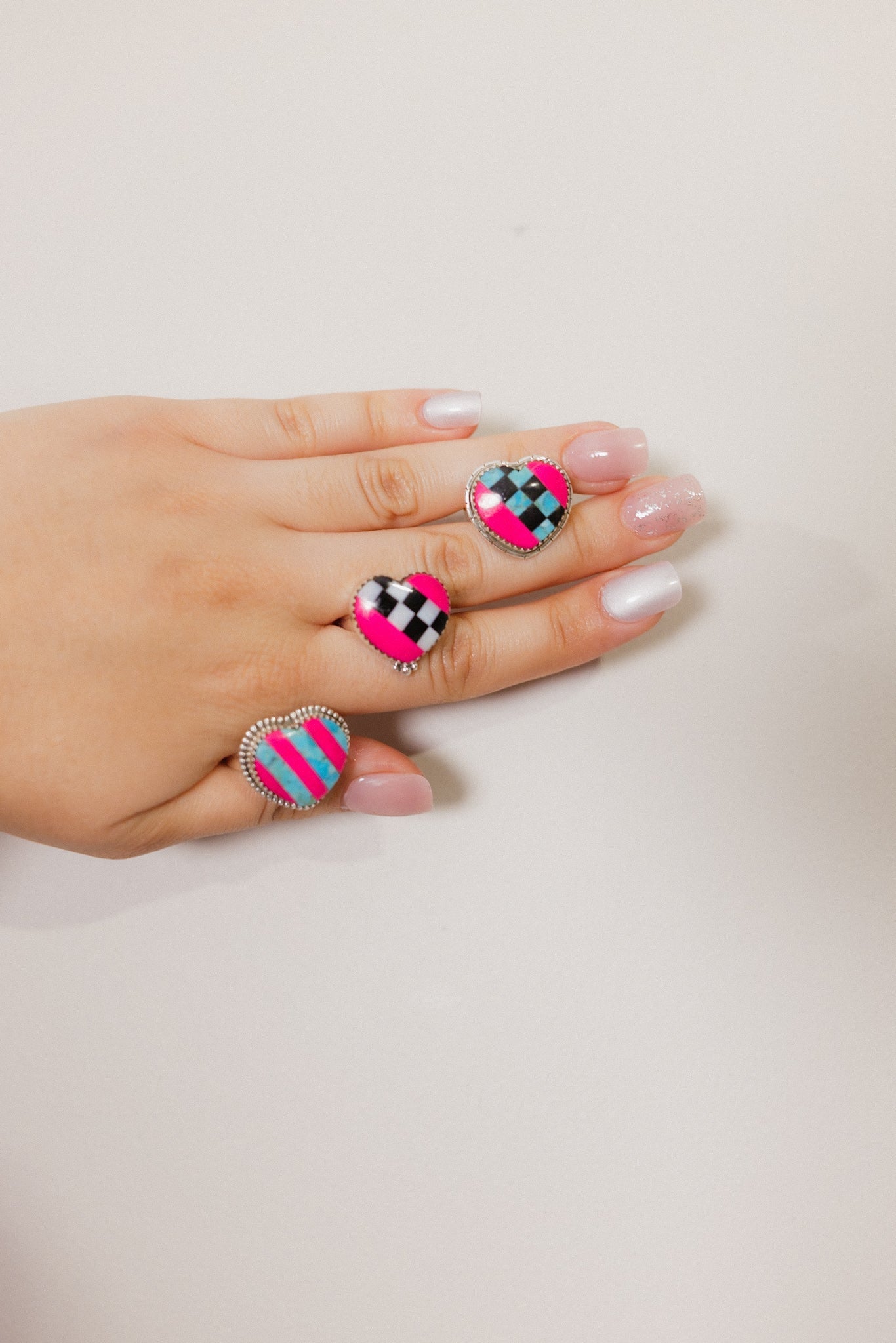 Kandy Stripe & Checkered Rings-Rings-Krush Kandy, Women's Online Fashion Boutique Located in Phoenix, Arizona (Scottsdale Area)