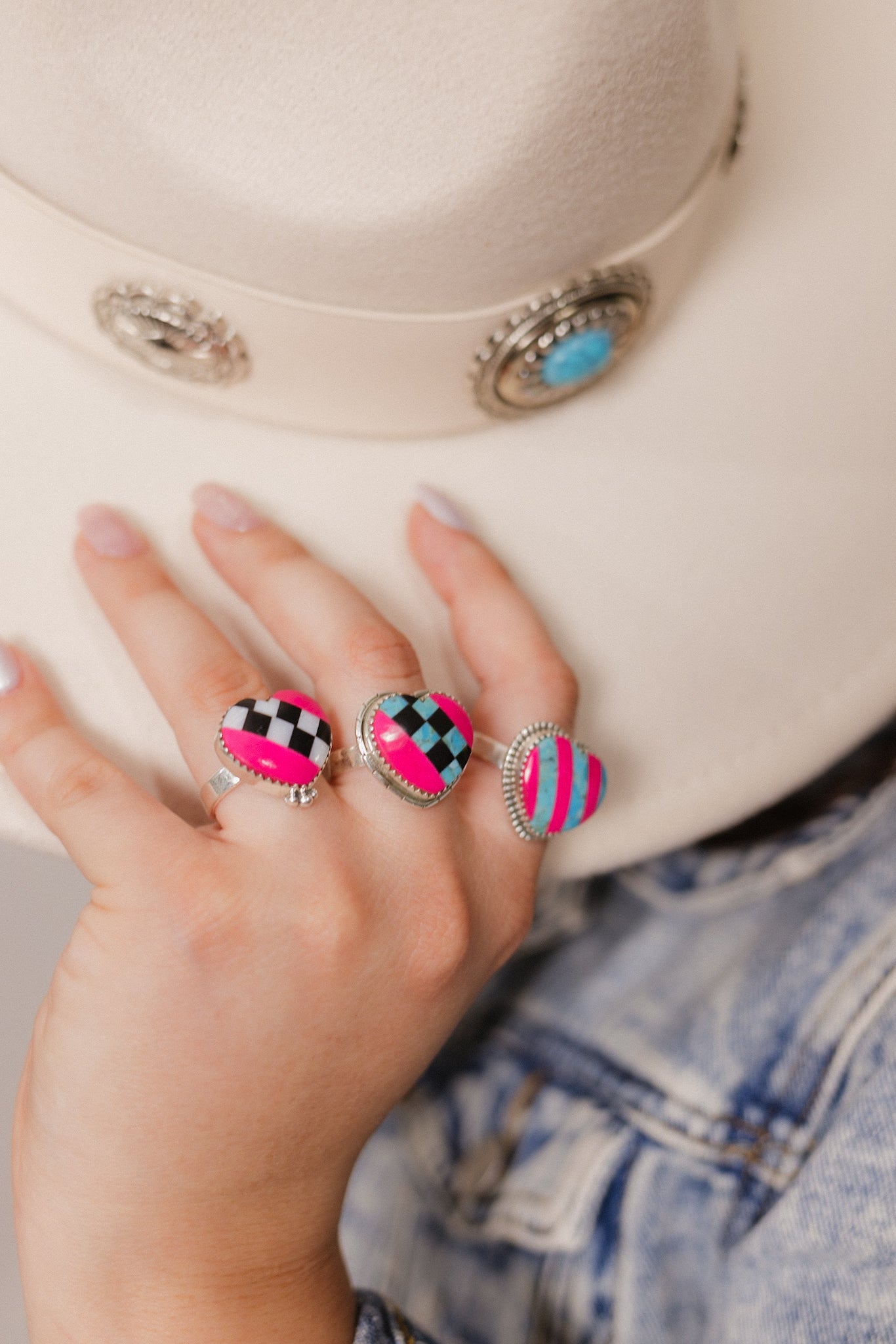 Kandy Stripe & Checkered Rings-Rings-Krush Kandy, Women's Online Fashion Boutique Located in Phoenix, Arizona (Scottsdale Area)