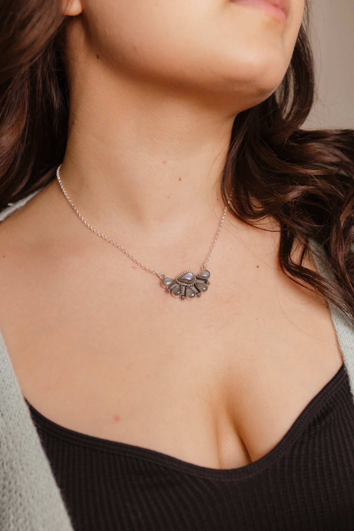 Cute Half Cluster Necklaces-Squash Blossom Necklaces-Krush Kandy, Women's Online Fashion Boutique Located in Phoenix, Arizona (Scottsdale Area)