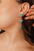 Triangle Stone Drop Earrings-Earrings-Krush Kandy, Women's Online Fashion Boutique Located in Phoenix, Arizona (Scottsdale Area)