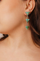 Triangle Stone Drop Earrings-Earrings-Krush Kandy, Women's Online Fashion Boutique Located in Phoenix, Arizona (Scottsdale Area)