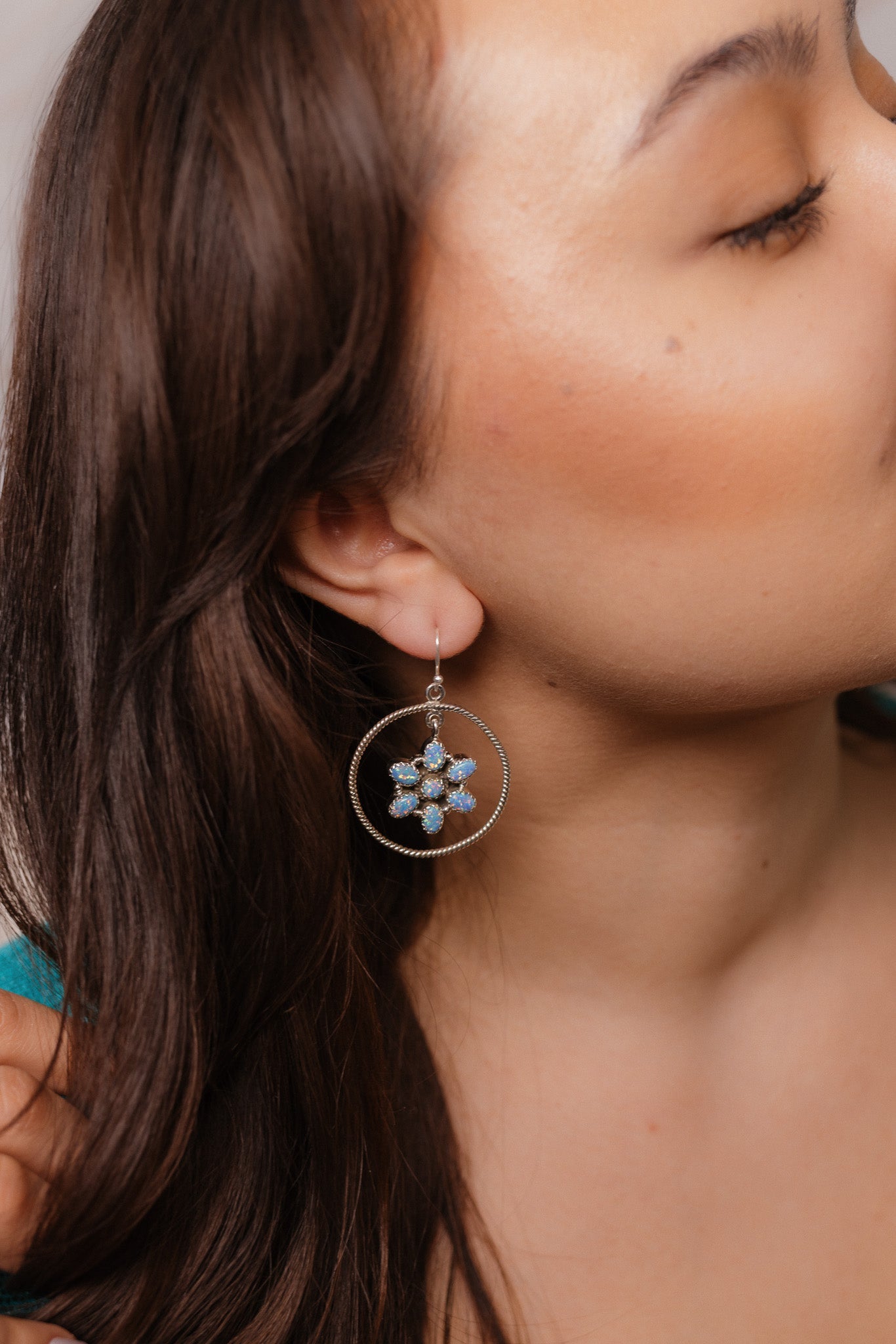 Floating Daisies Rope Stone Earrings-Stud Earrings-Krush Kandy, Women's Online Fashion Boutique Located in Phoenix, Arizona (Scottsdale Area)