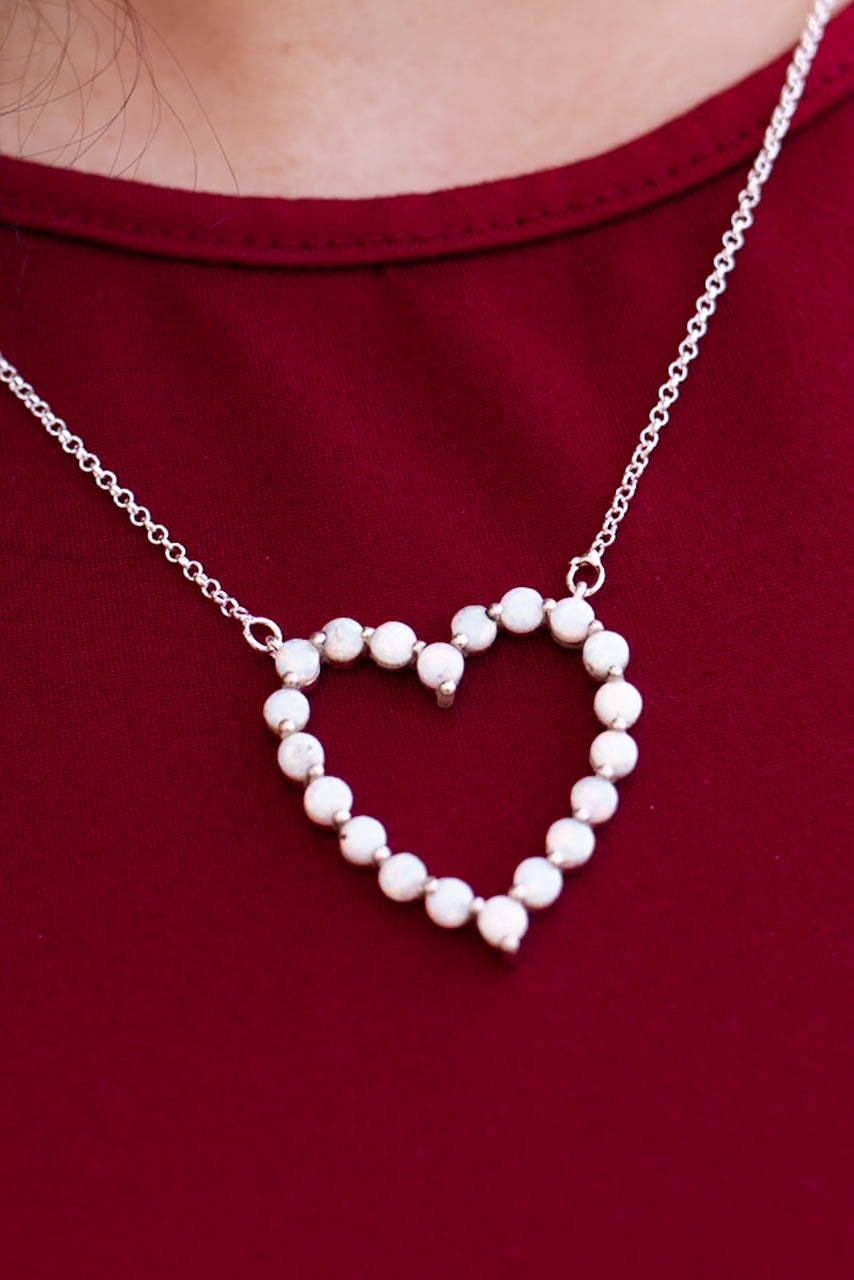 Heartfelt Desire Stone Heart Necklace-Necklaces-Krush Kandy, Women's Online Fashion Boutique Located in Phoenix, Arizona (Scottsdale Area)