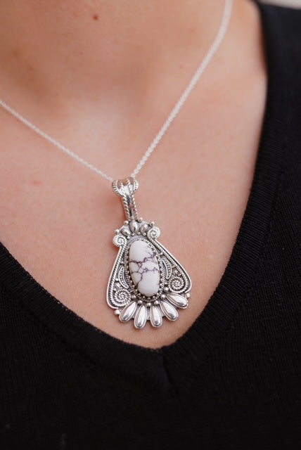 Sterling Desert Blossom Necklace-Pendant Necklaces-Krush Kandy, Women's Online Fashion Boutique Located in Phoenix, Arizona (Scottsdale Area)