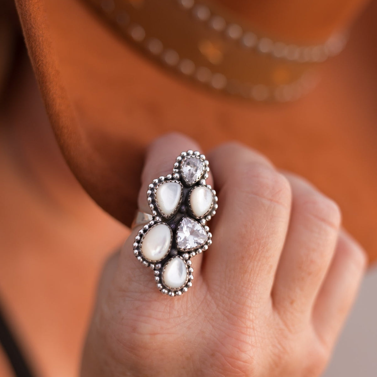 Kristyn's Cluster Crawler Stone Ring – My Julrae - Krush Kandy Jewelry