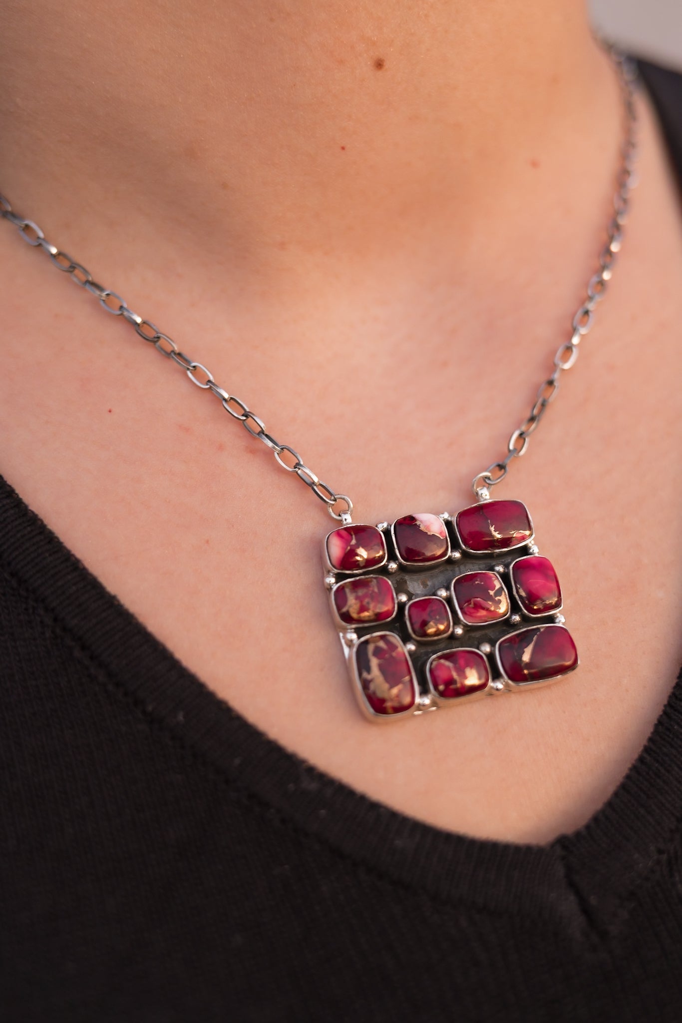 Kandy Bar Stone Cluster Necklaces-Necklaces-Krush Kandy, Women's Online Fashion Boutique Located in Phoenix, Arizona (Scottsdale Area)