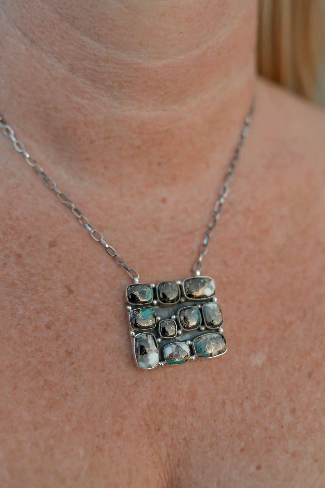 Kandy Bar Stone Cluster Necklaces-Necklaces-Krush Kandy, Women's Online Fashion Boutique Located in Phoenix, Arizona (Scottsdale Area)