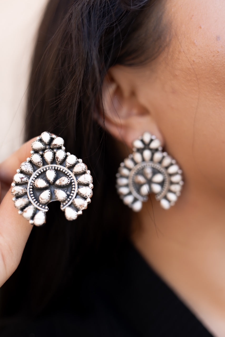 Crowned Concho Stud Earrings-Earrings-Krush Kandy, Women's Online Fashion Boutique Located in Phoenix, Arizona (Scottsdale Area)