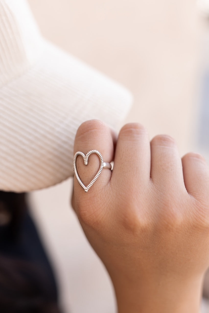 Sterling Open Heart Ring-Ring Sizers-Krush Kandy, Women's Online Fashion Boutique Located in Phoenix, Arizona (Scottsdale Area)