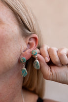 Desert Jasper Blue Slab Earrings-Earrings-Krush Kandy, Women's Online Fashion Boutique Located in Phoenix, Arizona (Scottsdale Area)