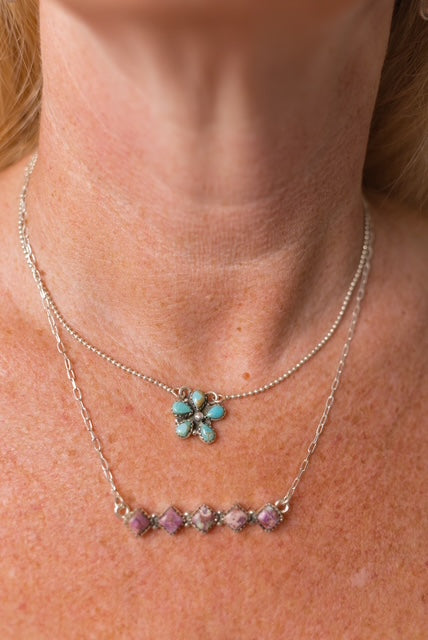 Sunlit Bloom and Bar Layered Necklace-Necklaces-Krush Kandy, Women's Online Fashion Boutique Located in Phoenix, Arizona (Scottsdale Area)