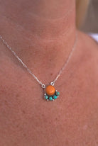 Rosarital Slab & Turquoise Chain Pendants-Necklaces-Krush Kandy, Women's Online Fashion Boutique Located in Phoenix, Arizona (Scottsdale Area)