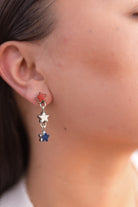 Glimmering Patriot Stars Earrings-Earrings-Krush Kandy, Women's Online Fashion Boutique Located in Phoenix, Arizona (Scottsdale Area)