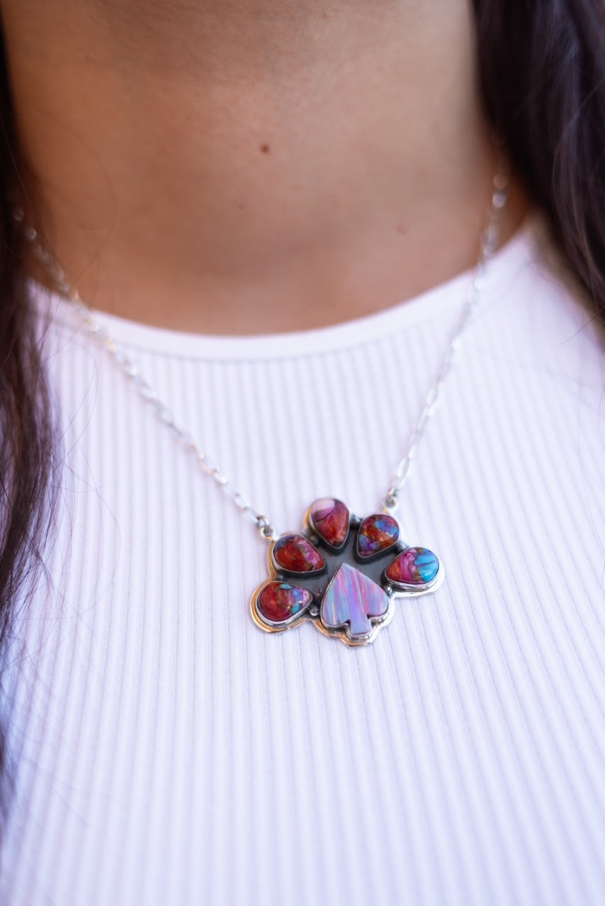Into The Wild Spade Stone Cluster Necklaces-Necklaces-Krush Kandy, Women's Online Fashion Boutique Located in Phoenix, Arizona (Scottsdale Area)