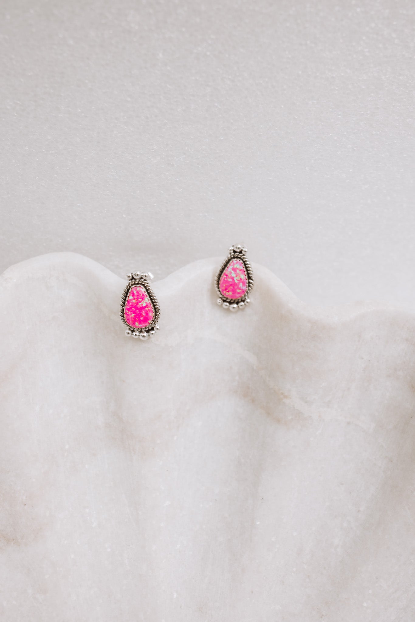 Mini Twisted Rope Single Stone Sterling Silver Studs-Stud Earrings-Krush Kandy, Women's Online Fashion Boutique Located in Phoenix, Arizona (Scottsdale Area)