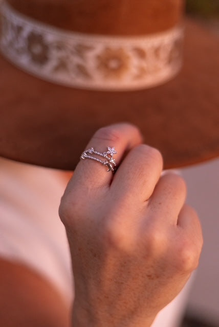 Cubic Zirconia Pentagram Minimalist Stackable Ring-Rings-Krush Kandy, Women's Online Fashion Boutique Located in Phoenix, Arizona (Scottsdale Area)