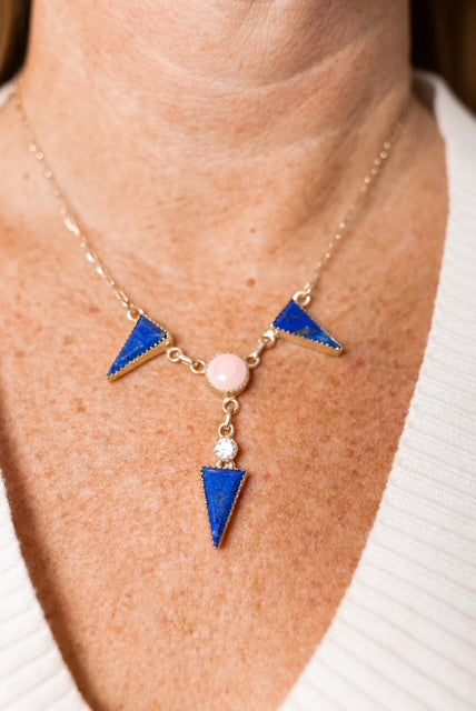 Pink Conch Desert Peaks Stone Necklaces-Necklaces-Krush Kandy, Women's Online Fashion Boutique Located in Phoenix, Arizona (Scottsdale Area)