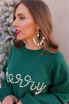 Pearl Cluster Hoop Earrings PREORDER-Stud Earrings-Krush Kandy, Women's Online Fashion Boutique Located in Phoenix, Arizona (Scottsdale Area)