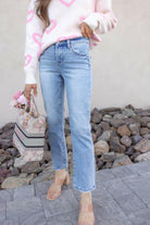 Vintage Charm Low Rise Straight-Leg Denim PLUS/REG-Jeans-Krush Kandy, Women's Online Fashion Boutique Located in Phoenix, Arizona (Scottsdale Area)