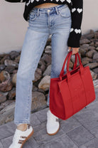 Vintage Charm Low Rise Straight-Leg Denim PLUS/REG-Jeans-Krush Kandy, Women's Online Fashion Boutique Located in Phoenix, Arizona (Scottsdale Area)