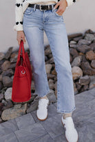 Vintage Charm Low Rise Straight-Leg Denim PLUS/REG-Jeans-Krush Kandy, Women's Online Fashion Boutique Located in Phoenix, Arizona (Scottsdale Area)
