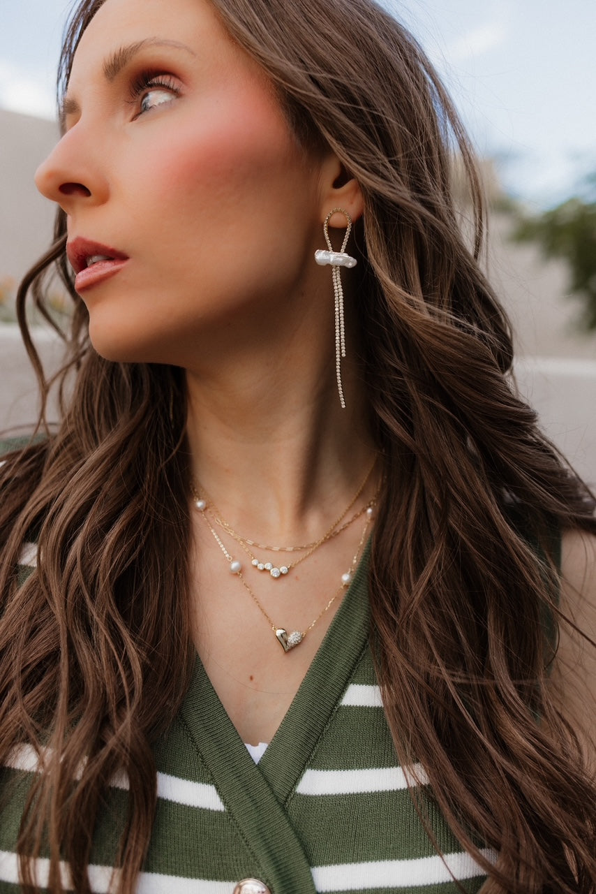 Pearl Geometric Minimalist Heart Necklace-Necklaces-Krush Kandy, Women's Online Fashion Boutique Located in Phoenix, Arizona (Scottsdale Area)