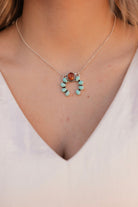 Amber & Turquoise Horseshoe Necklace-Chain Necklaces-Krush Kandy, Women's Online Fashion Boutique Located in Phoenix, Arizona (Scottsdale Area)