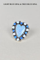 Heart Cluster Sterling Silver & Opal Rings-Cluster Rings-Krush Kandy, Women's Online Fashion Boutique Located in Phoenix, Arizona (Scottsdale Area)