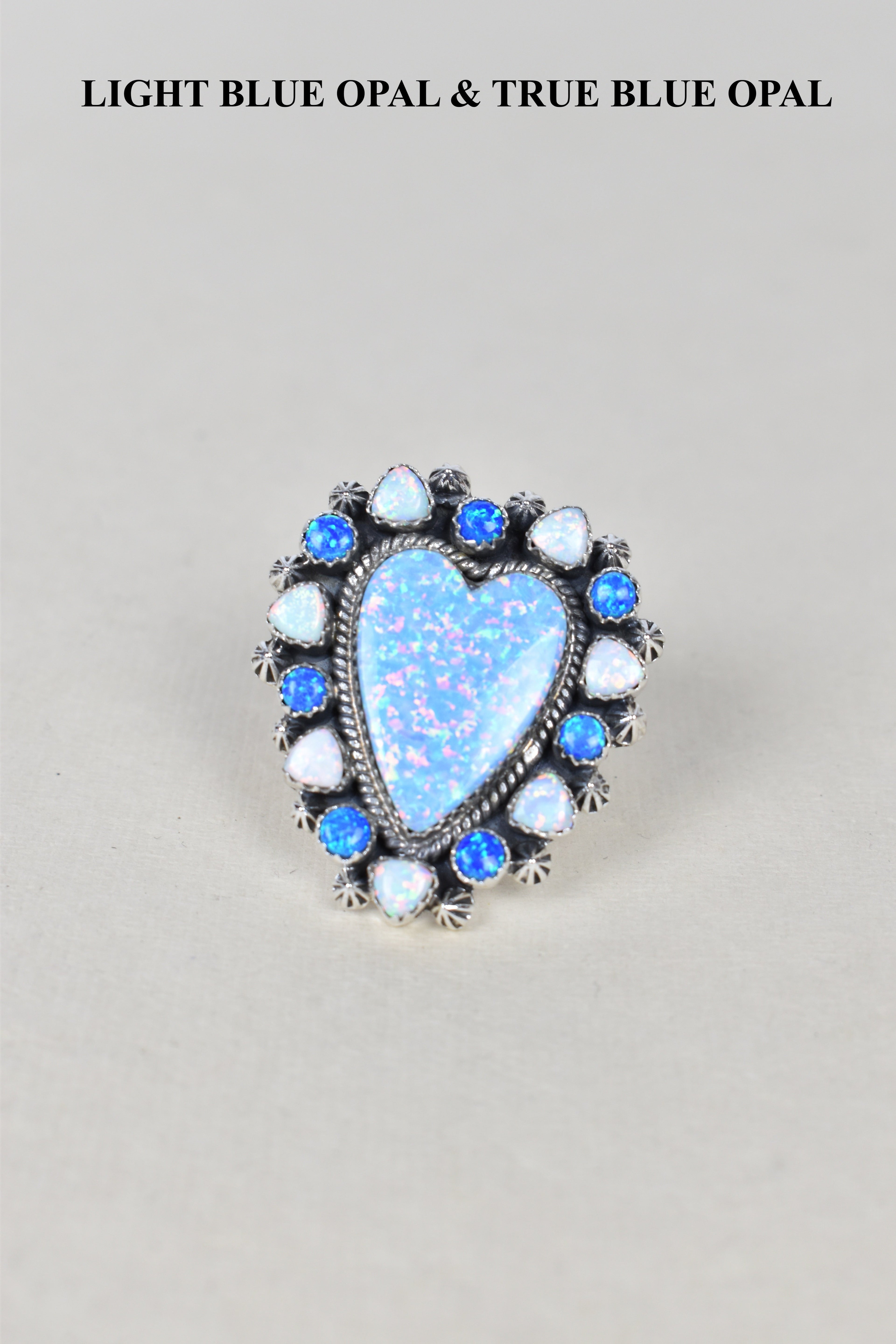 Heart Cluster Sterling Silver & Opal Rings-Cluster Rings-Krush Kandy, Women's Online Fashion Boutique Located in Phoenix, Arizona (Scottsdale Area)
