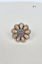 Chocolate Moonstone & Stone Cluster Sterling Silver Rings-Cluster Rings-Krush Kandy, Women's Online Fashion Boutique Located in Phoenix, Arizona (Scottsdale Area)