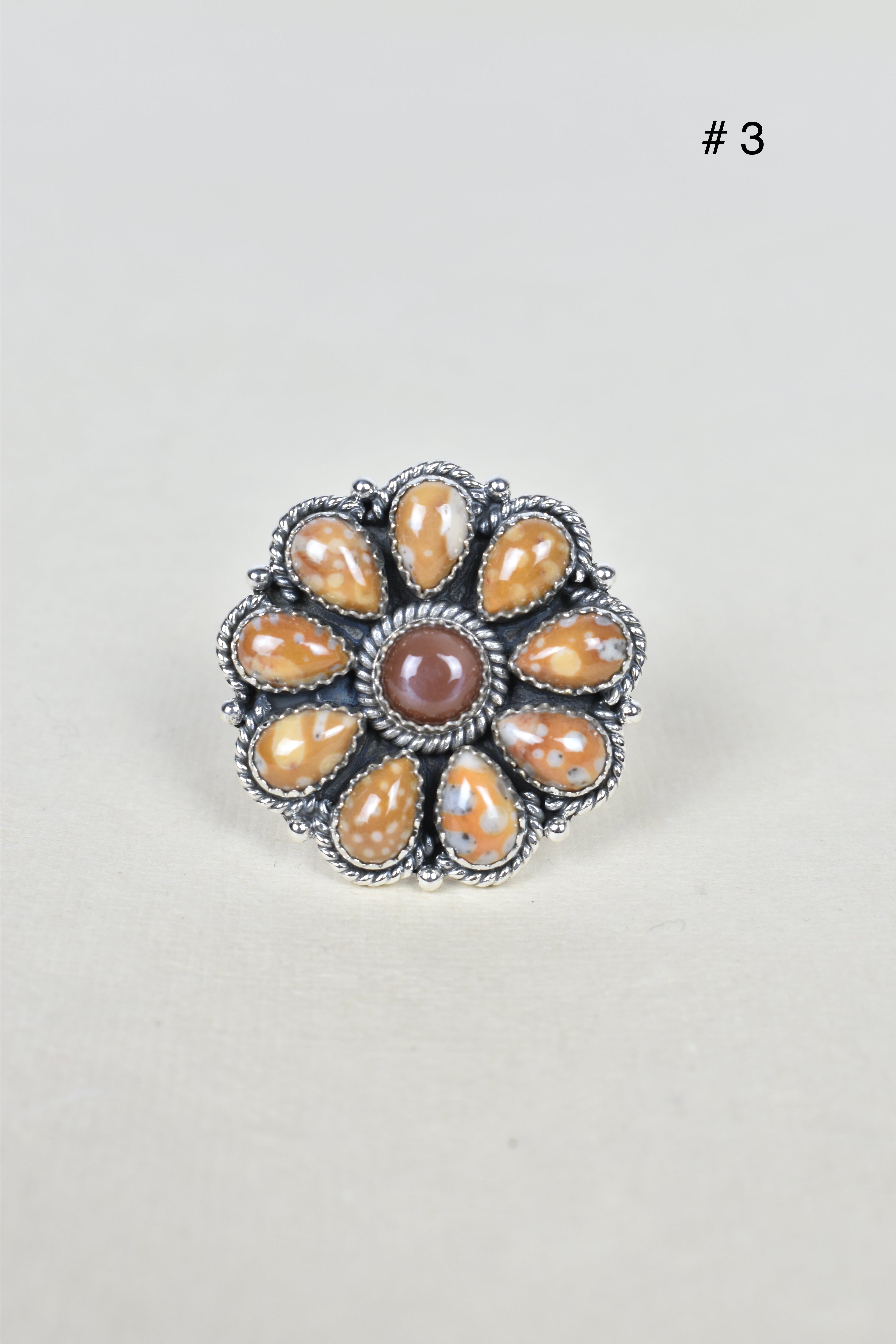Chocolate Moonstone & Stone Cluster Sterling Silver Rings-Cluster Rings-Krush Kandy, Women's Online Fashion Boutique Located in Phoenix, Arizona (Scottsdale Area)