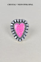 Heart Cluster Sterling Silver & Opal Rings-Cluster Rings-Krush Kandy, Women's Online Fashion Boutique Located in Phoenix, Arizona (Scottsdale Area)