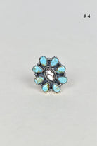 Turquoise Halo Delight Ring-Cluster Rings-Krush Kandy, Women's Online Fashion Boutique Located in Phoenix, Arizona (Scottsdale Area)