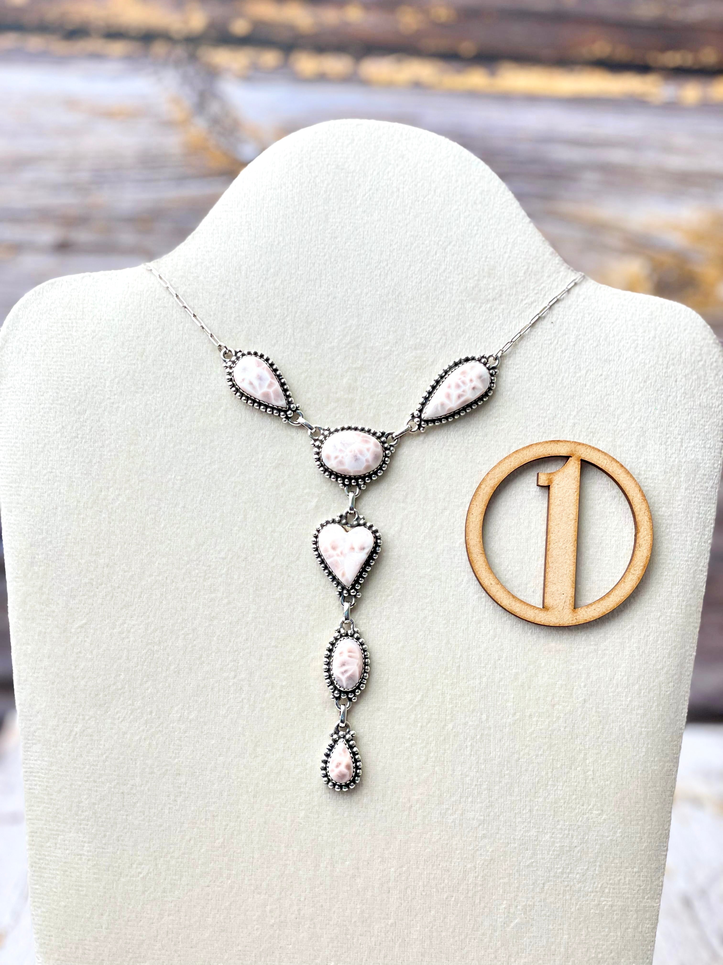 Pink Larimar Lariat Necklaces-Necklaces-Krush Kandy, Women's Online Fashion Boutique Located in Phoenix, Arizona (Scottsdale Area)