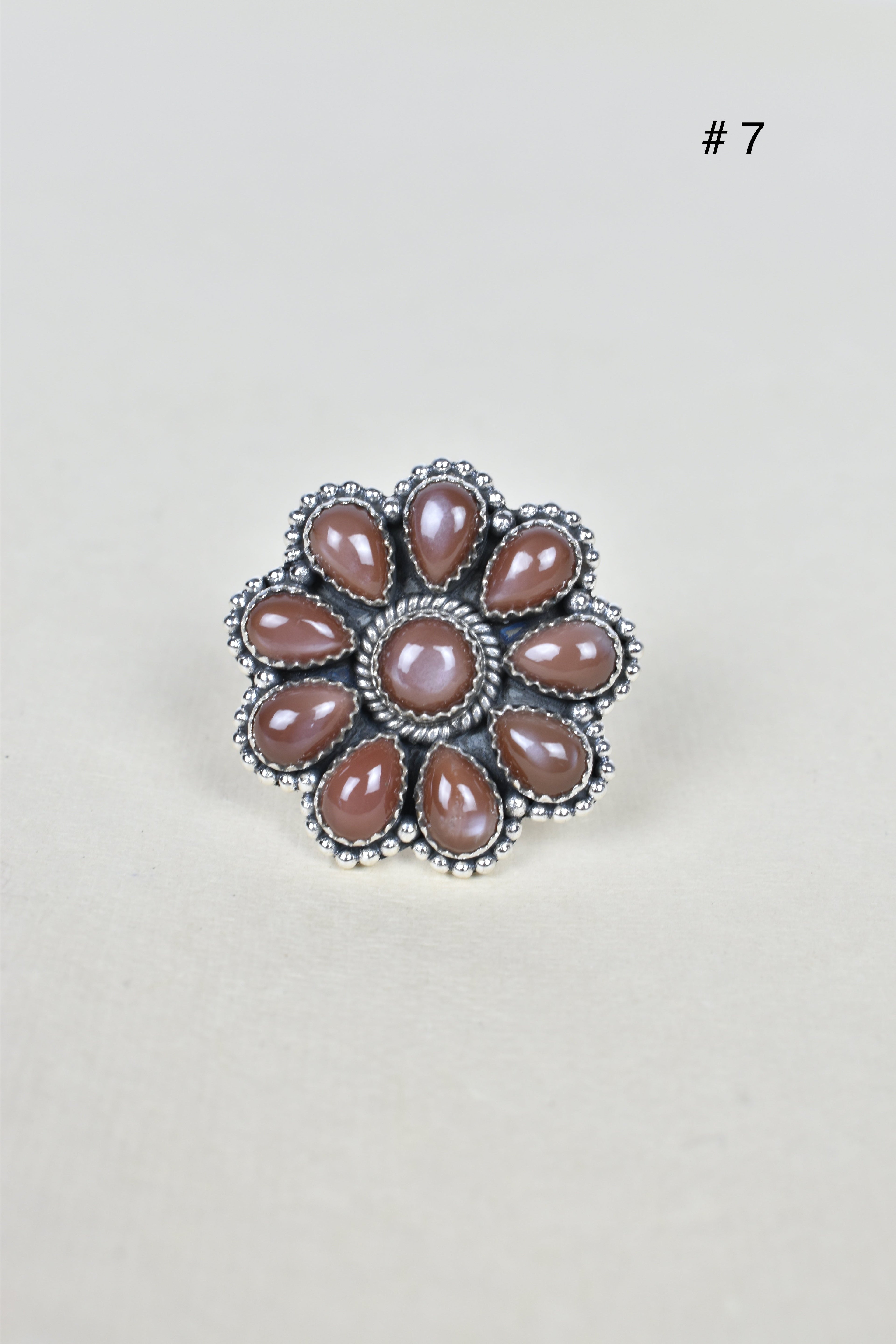 Chocolate Moonstone & Stone Cluster Sterling Silver Rings-Cluster Rings-Krush Kandy, Women's Online Fashion Boutique Located in Phoenix, Arizona (Scottsdale Area)