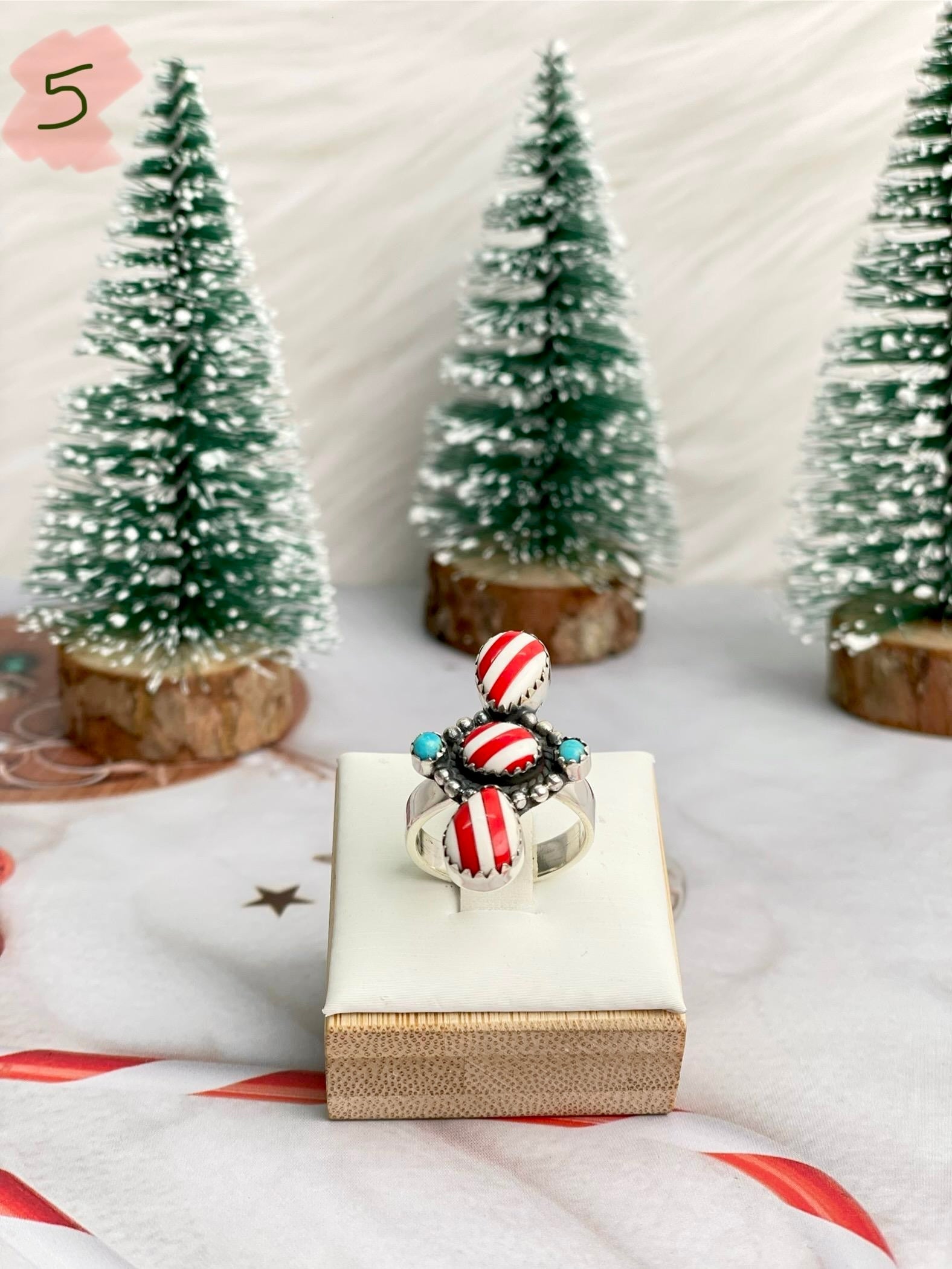 Holly Jolly Red & White Christmas Rings-Rings-Krush Kandy, Women's Online Fashion Boutique Located in Phoenix, Arizona (Scottsdale Area)