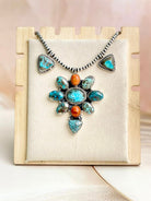 Desert Pearl Persian Turquoise & Orange Mohave Necklaces no 2-Necklaces-Krush Kandy, Women's Online Fashion Boutique Located in Phoenix, Arizona (Scottsdale Area)