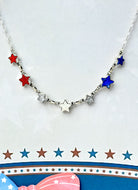 Red, White & Stars Layers Necklace-Necklaces-Krush Kandy, Women's Online Fashion Boutique Located in Phoenix, Arizona (Scottsdale Area)