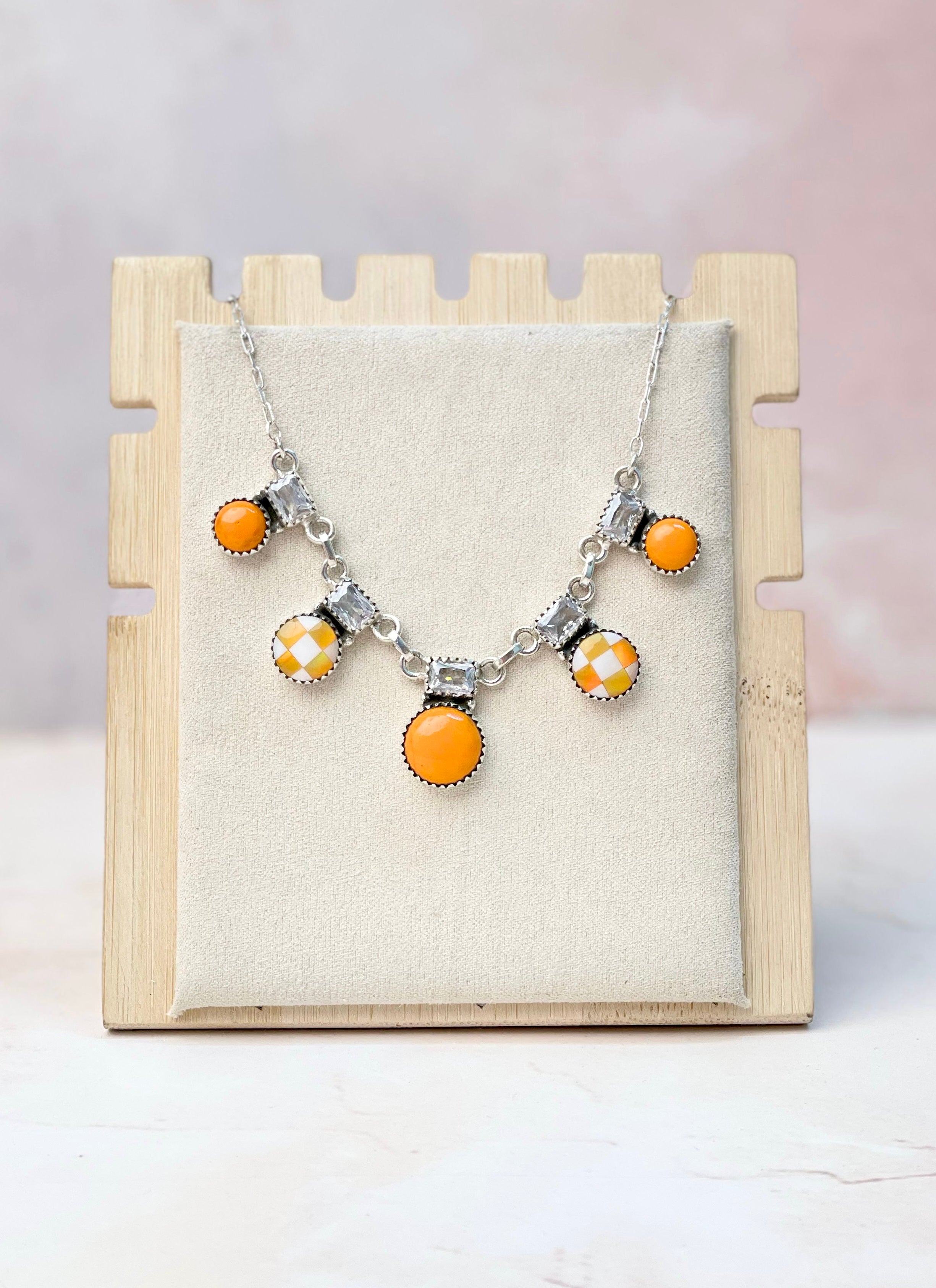 Tangerine Rosarita and Aurora Opal Statement Necklace-Necklaces-Krush Kandy, Women's Online Fashion Boutique Located in Phoenix, Arizona (Scottsdale Area)