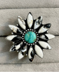 White Buffalo & Turquoise Blossom Stone Ring-Ring Sizers-Krush Kandy, Women's Online Fashion Boutique Located in Phoenix, Arizona (Scottsdale Area)