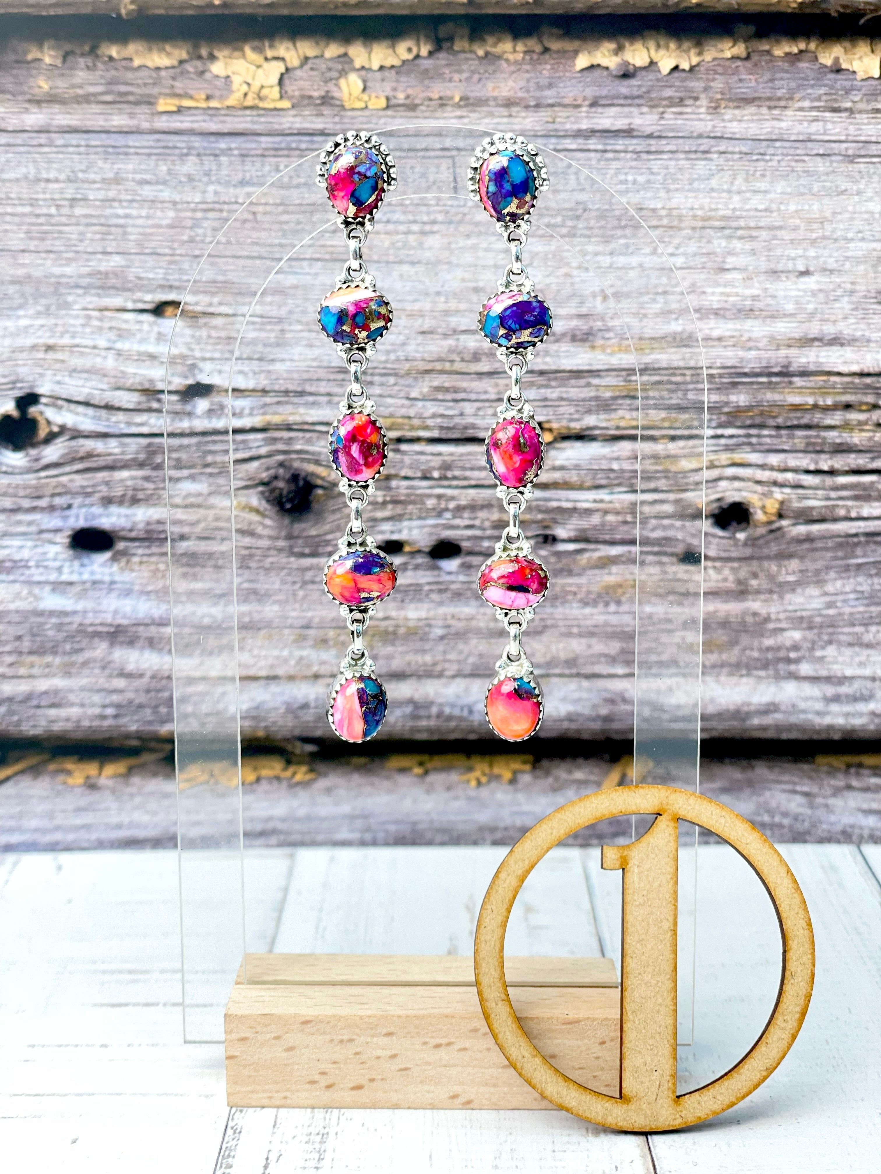 Klassic Dangle Stone Drop Earrings-Earrings-Krush Kandy, Women's Online Fashion Boutique Located in Phoenix, Arizona (Scottsdale Area)