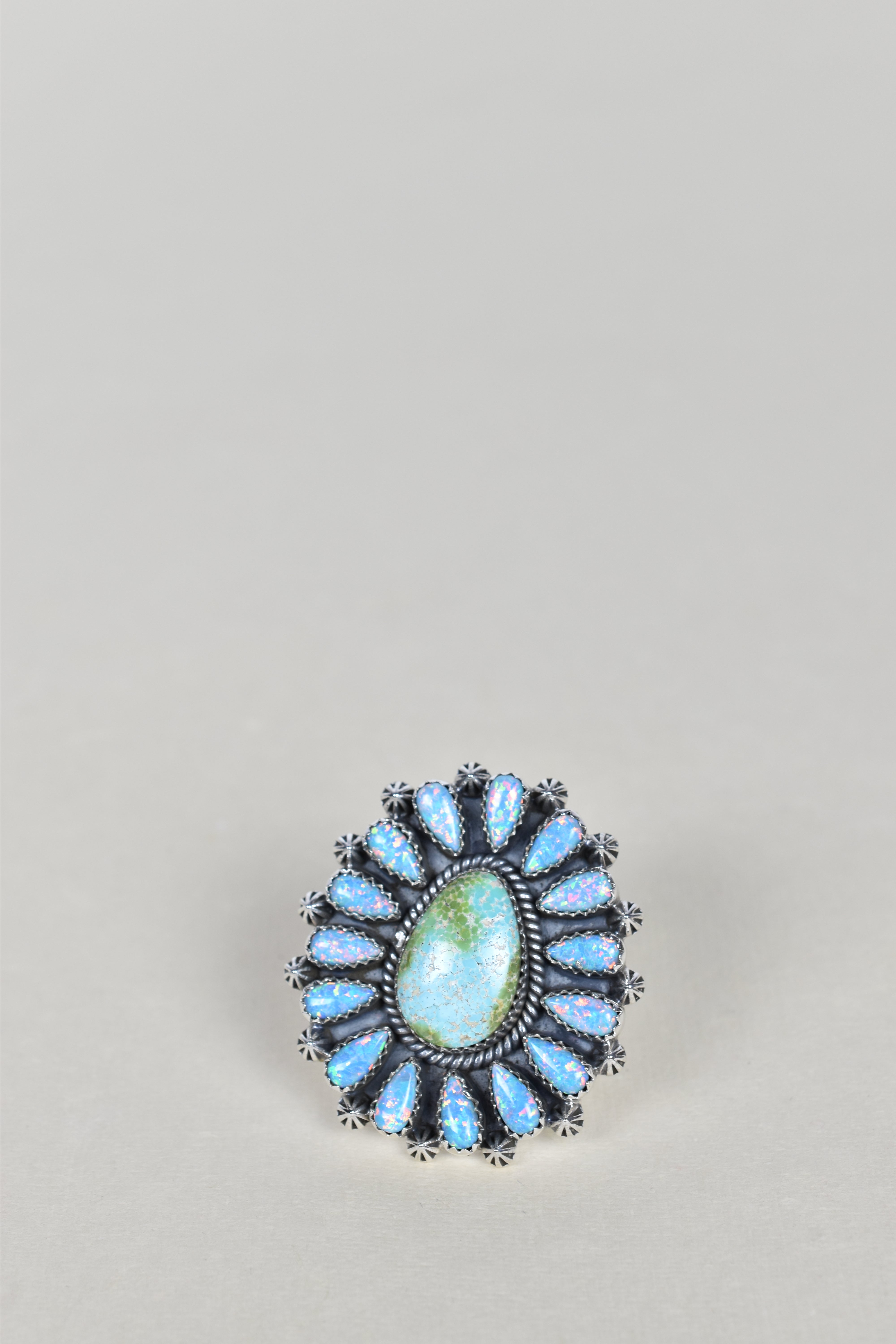 Sonoran Gold Turquoise & Opal One of A Kind Ring-Cluster Rings-Krush Kandy, Women's Online Fashion Boutique Located in Phoenix, Arizona (Scottsdale Area)