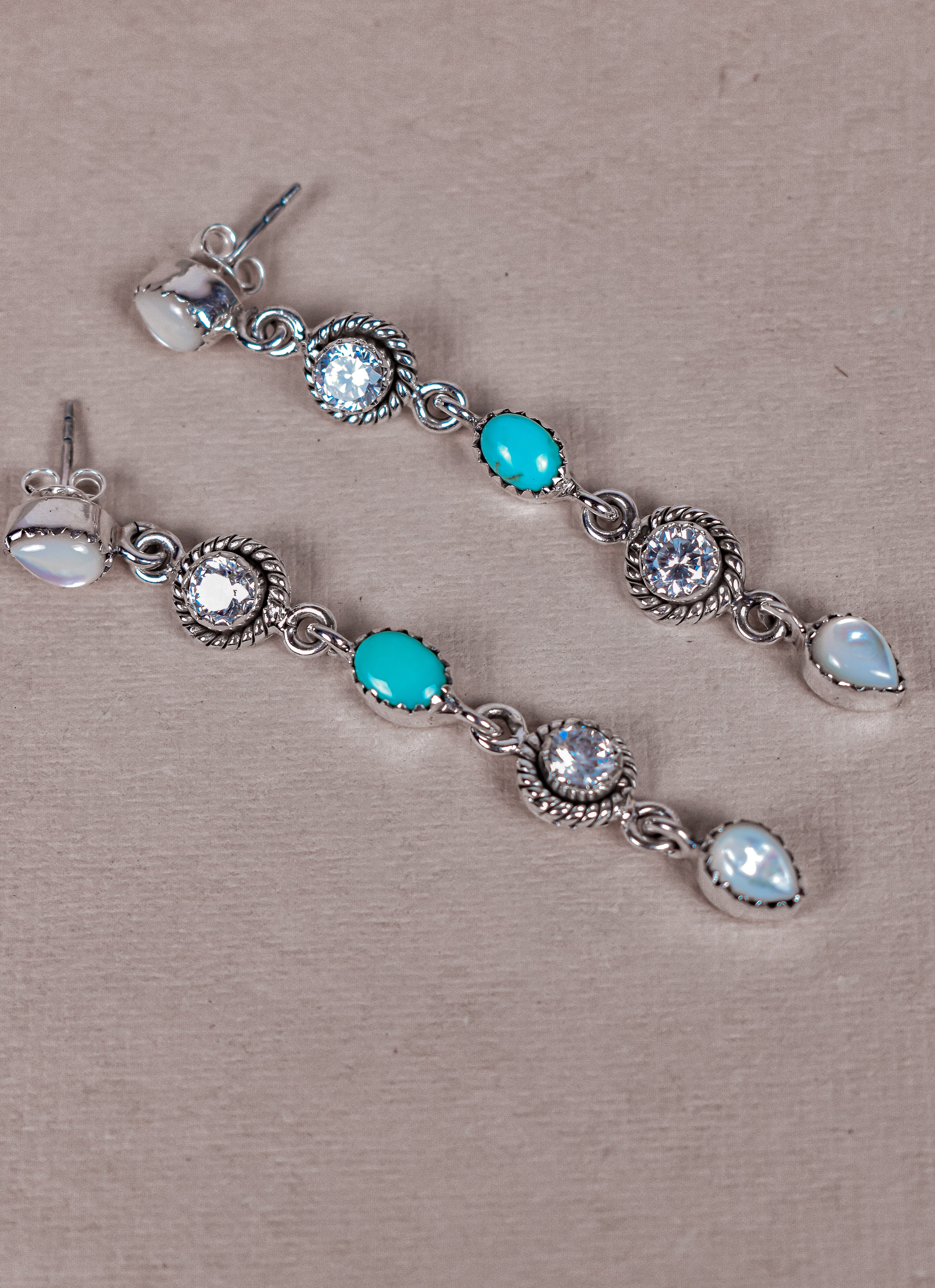 Triple Double Dangle Earrings-Drop Earrings-Krush Kandy, Women's Online Fashion Boutique Located in Phoenix, Arizona (Scottsdale Area)