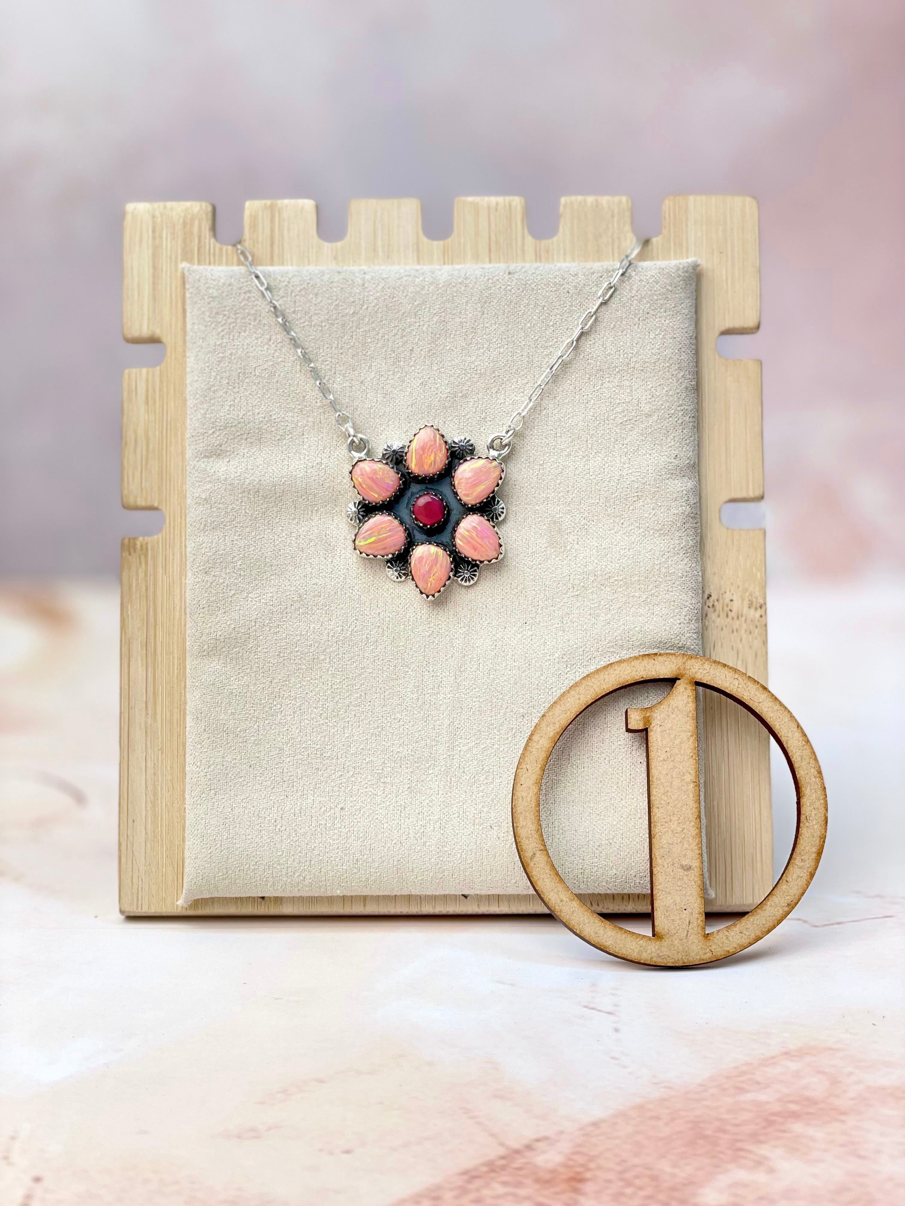Blushing Black Opal Blossom Necklace-Necklaces-Krush Kandy, Women's Online Fashion Boutique Located in Phoenix, Arizona (Scottsdale Area)